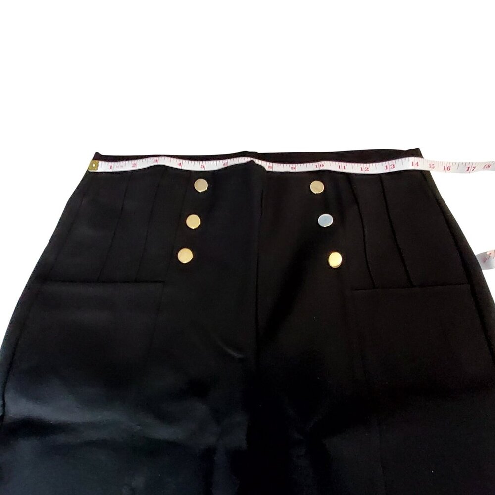 Zara Womens Black High-Waisted Slim Fit Trousers Size XL 50%+ Viscose Blend - Picture 3 of 13